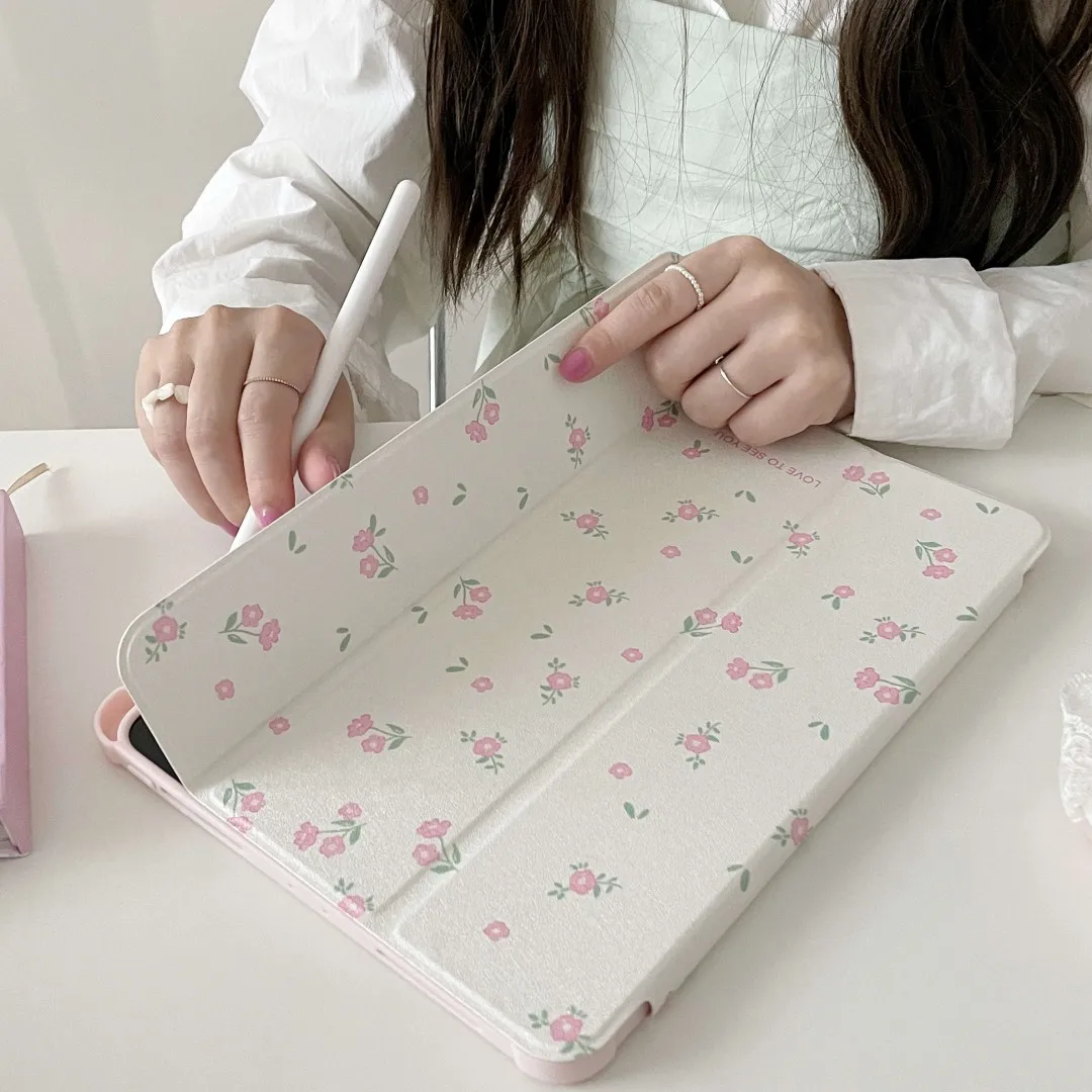 Simple flowers With Pencil Holder Funda for New iPad Air 5th 4th Generation 10.9 iPad Pro 11 10.2 8 9th Air3 pro10.5 10th Case, ,   - AliExpress