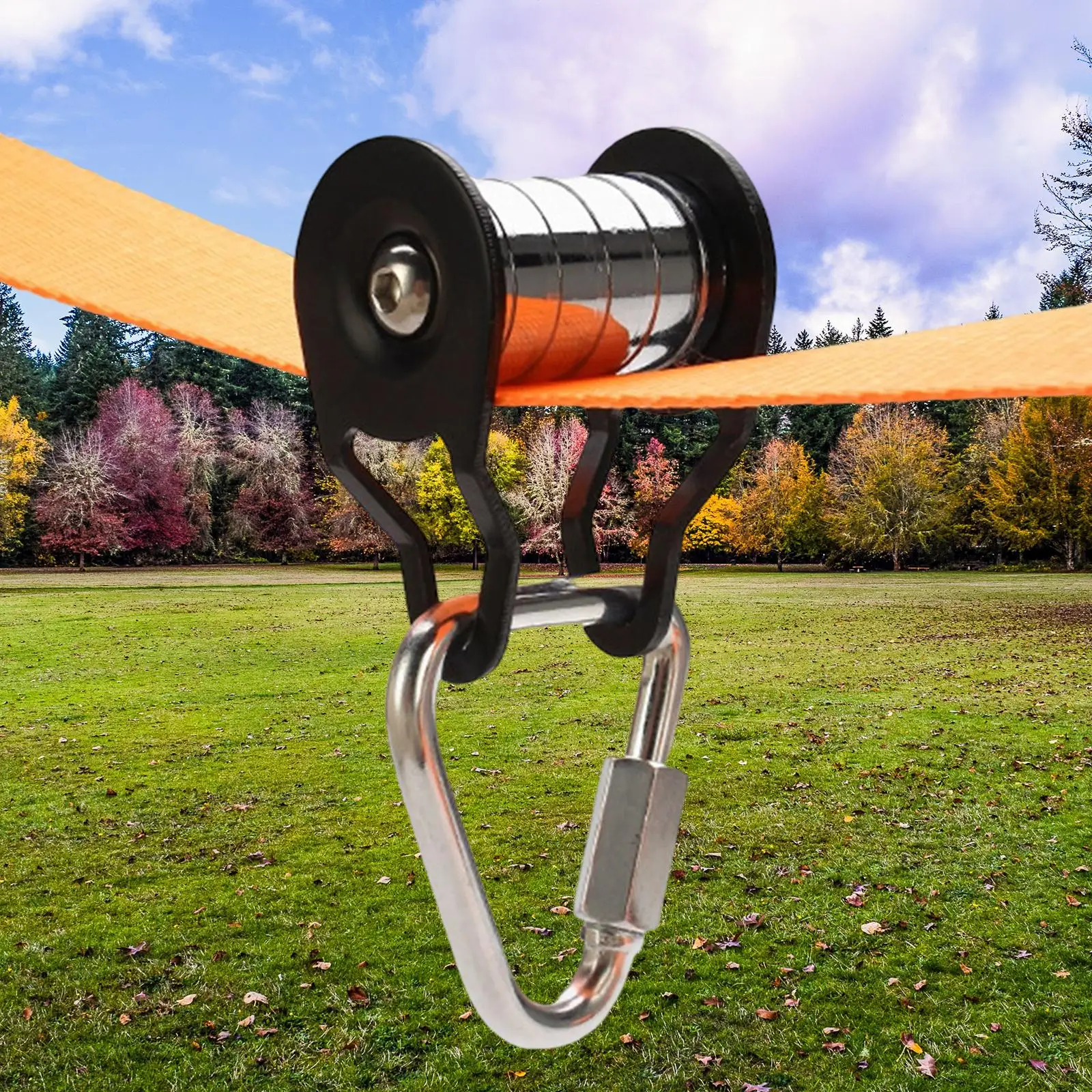 SlacklinePulleyZiplineMetalMaximumLoad110lb50kgforTrainer