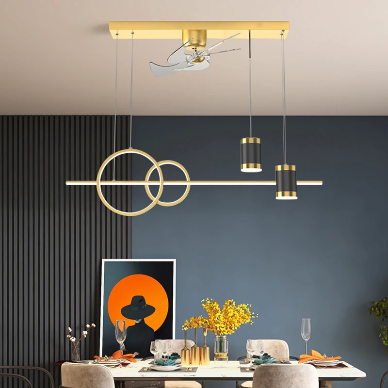 Pendant Chandelier Ceiling fan without blades bedroom Ceiling fan lamp fans with lights decorative led lamps