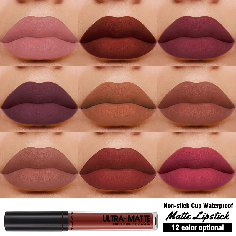 Lipstick Set Lip Makeup Set 12 Colors Kits Matte Velvet Lipstick Lipliner Waterproof Lasting Not Fading