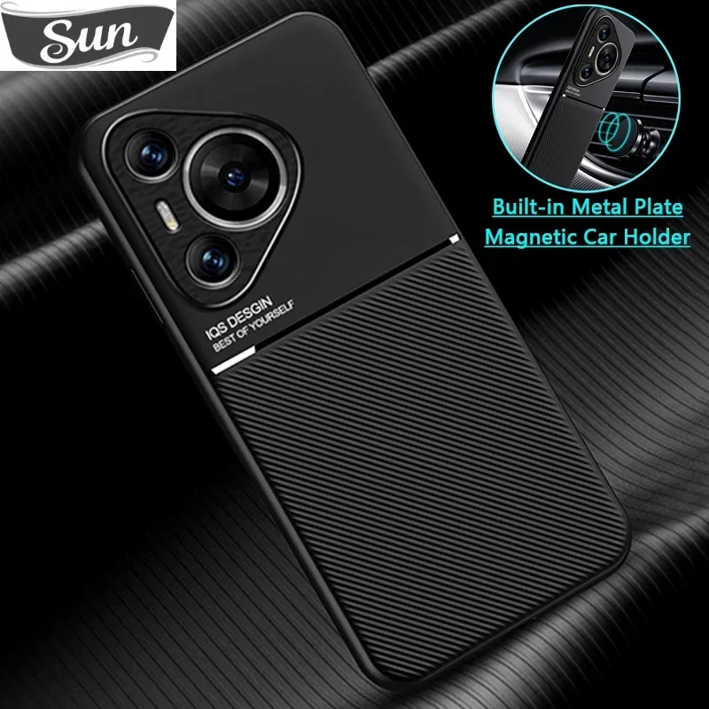 

For Huawei Pura 70 Ultra 5G Case Leather Texture Magnetic Holder Phone Case For Huawei Pura 70 Pro Pura 70 Pro + Plus Back Cover