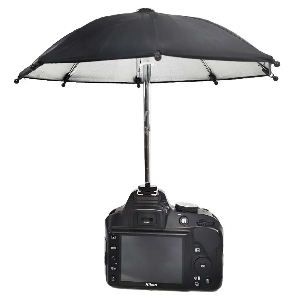 블랙 DSLR 카메라 우산 차양 비 홀더, 일반 카메라 사진 촬영용, 우산 액세서리