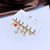 MIGGA 6pcs Mix and Match Huggie Earrings Set Gold Color Zircon Heart Flower Dangle Earrings for Women 4