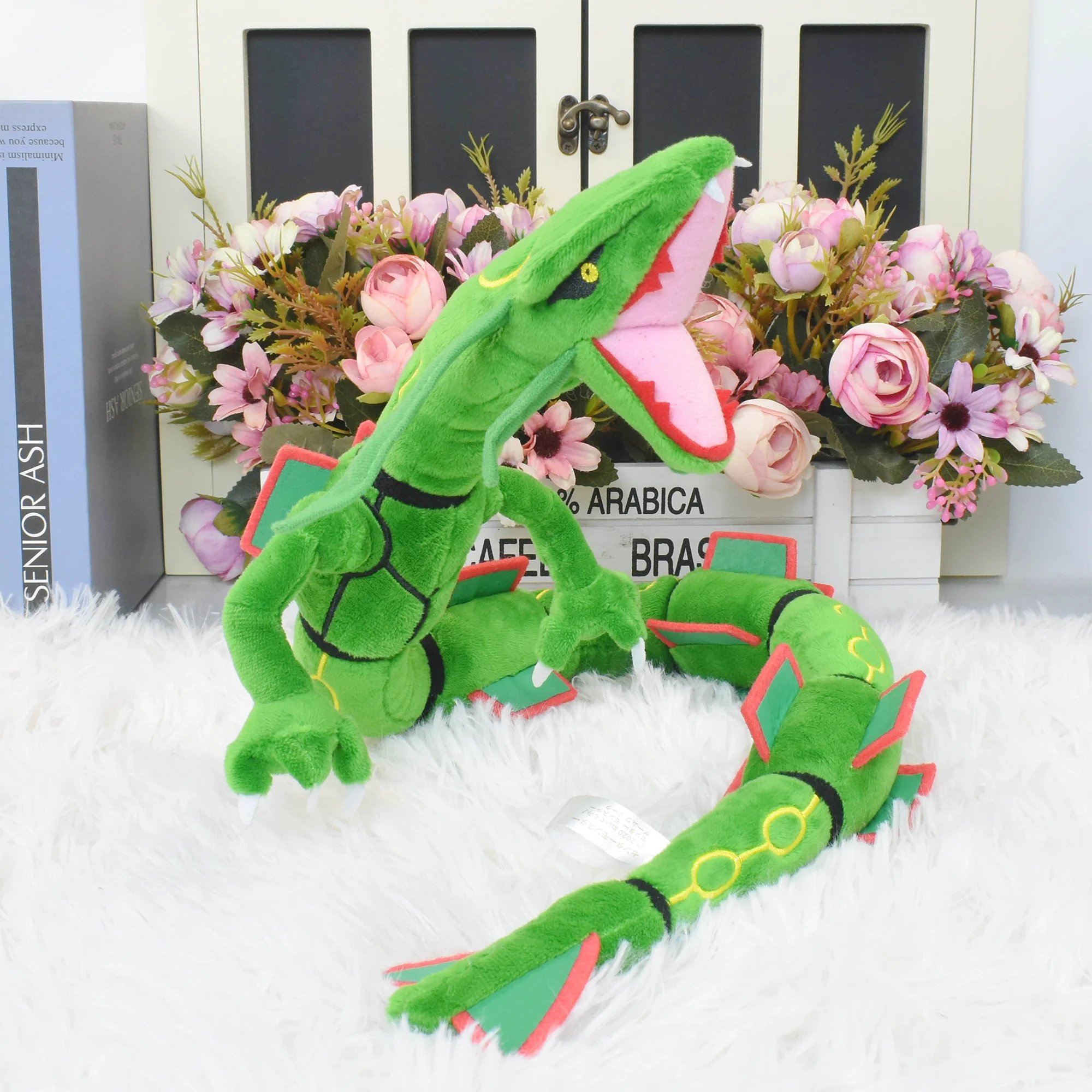 Rayquaza Pokemon Peluche Super-Antico Pocket Monster Mega Super Green Dragon Peluche Bambola Anime Fans Collection Gift