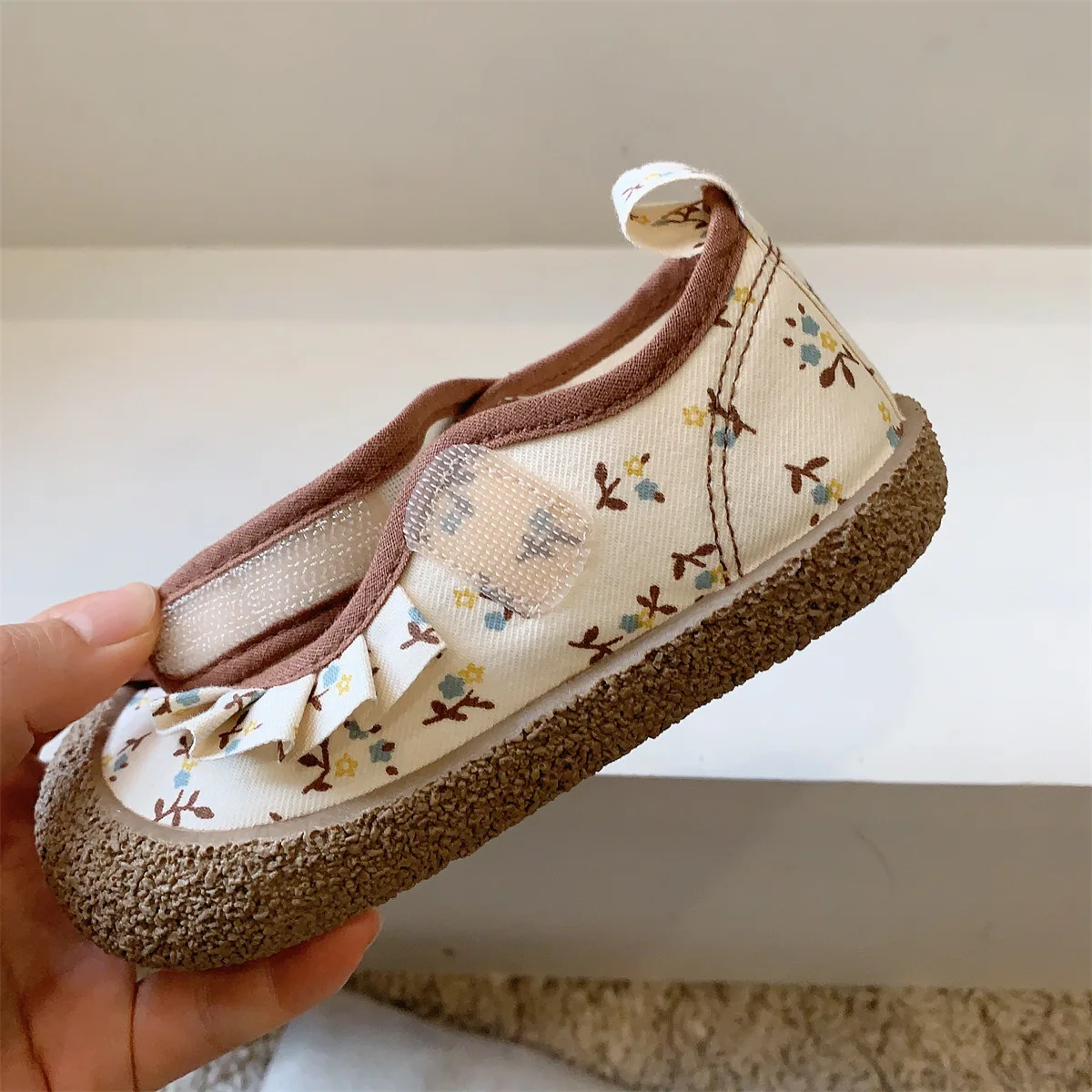 Spring Printed Flowers Baby Girls Canvas Shoes Breathable Sweat Absorption Little Kids Princess Autumn Infant Shoes Flats