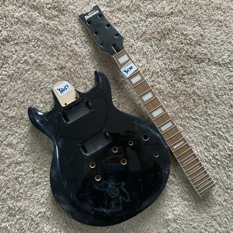 

Ibanez GAX70 Electric Guitar Kits Black Body With Original Ibanez neck Guitar Set Bolt-on for DIY Replace YN201+YB037