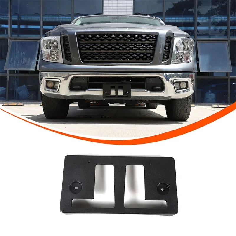 

Car Front Bumper Tow Hook License Plate Mounting Holder Bracket fits For Nissan Titan 2016-2023 Auto Accessories