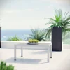 Weather Resistant Aluminum Outdoor Coffee Table Patio Poolside Modern Easy Clean Contemporary Design Relaxation Entertainment 3