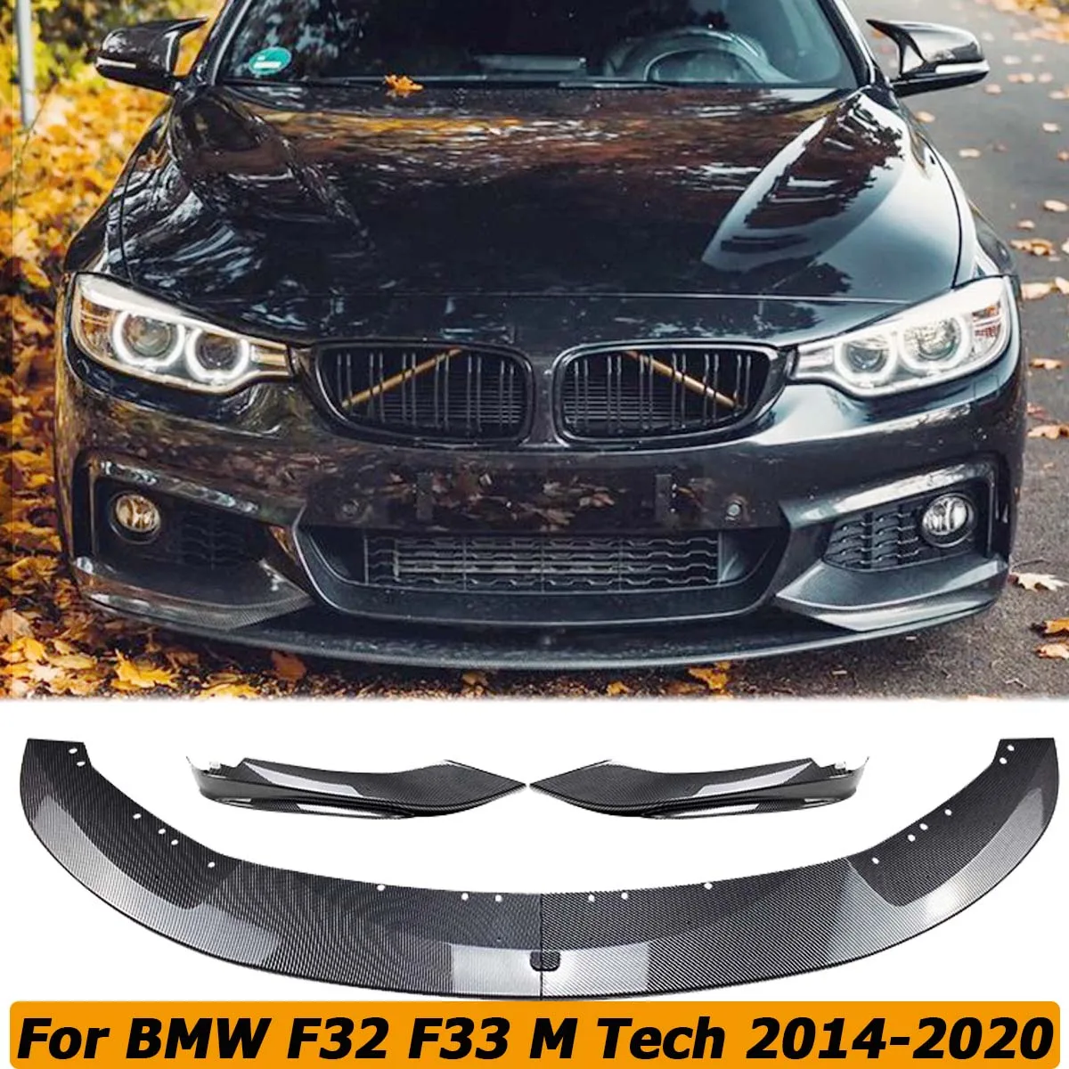 

Front Bumper Lip Spoiler + Side Splitter Canard Diffuser Body Kit Guards For BMW F32 F33 F36 M-Tech 2014-2020 Car Accessories
