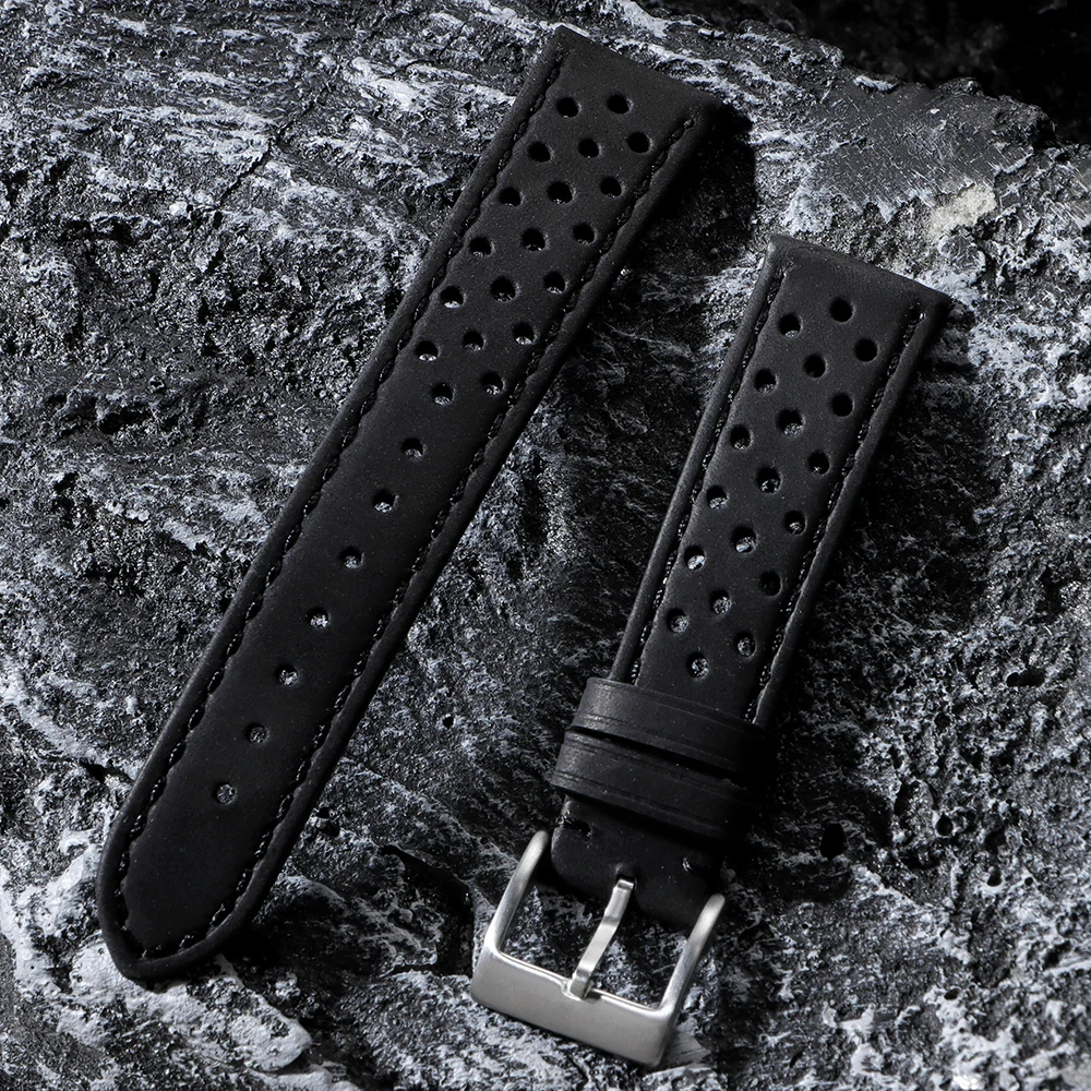 Vintage Calfskin Leather Watchband - Breathable Strap