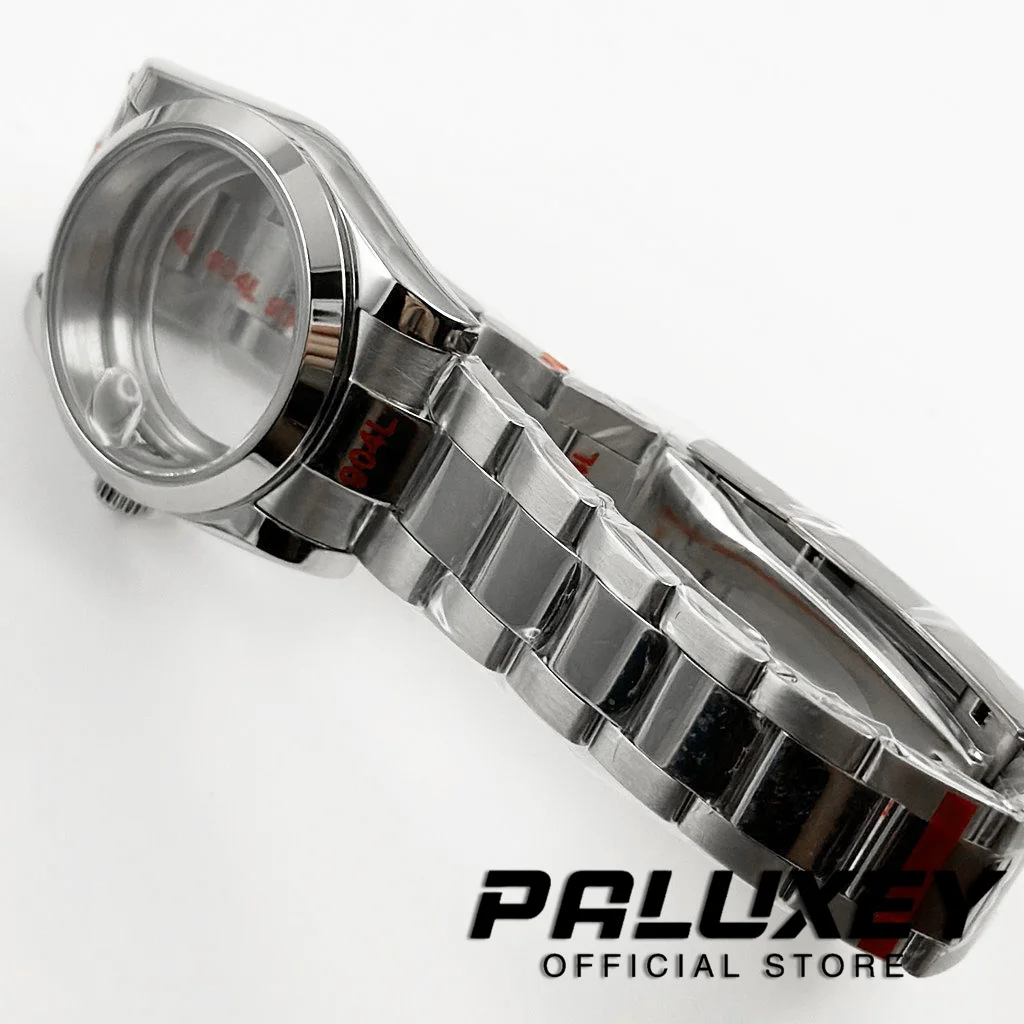 Waterproof Sapphire Crystal Stainless Steel Watch Case with Screw Crown and Bracelet