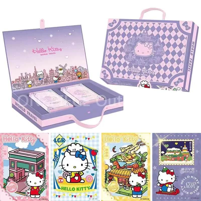

New Hello Kitty Collection Cards Anime Kawaii Cute Cartoon Series Peripheral Cardcaptor Sakura Limited Rare Flash Card Kids Toy