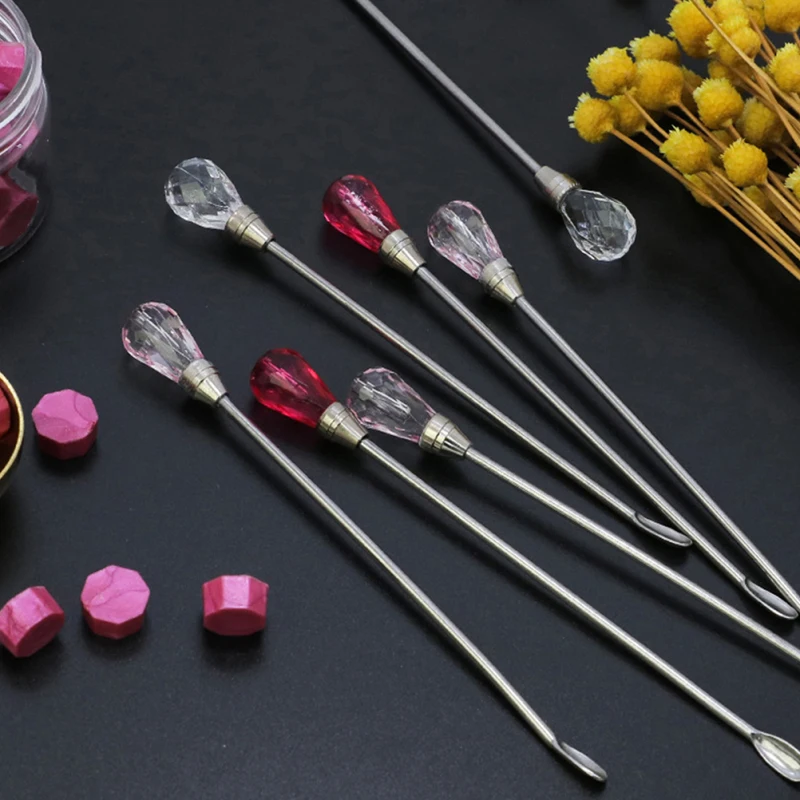 1 Set Sealing Wax Stirring Rod Creative Seal Wax Stirrer Stick Spoon Random Color Fire paint stirring rod sealing wax seal tool