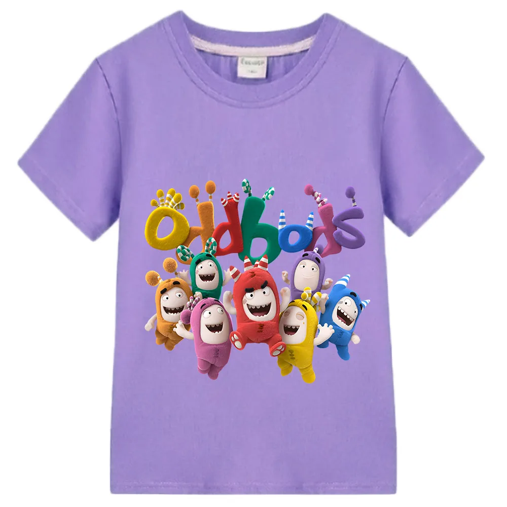 Симпатичная футболка с аниме Oddbods, удобная детская футболка из 100% хлопка, футболка с коротким рукавом для мальчиков и девочек, футболки с милым принтом