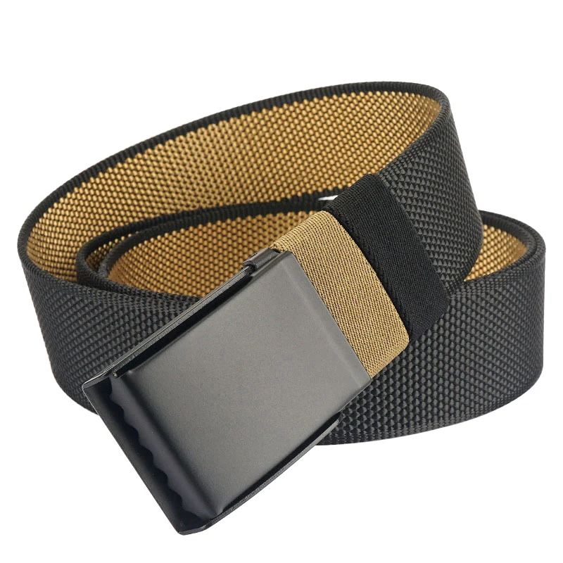 

New Men Belt Double Sided Color Quality Nylon Men's Belts Alloy Smooth Buckle Canvas Belt Versatile Casual Jeans Belts