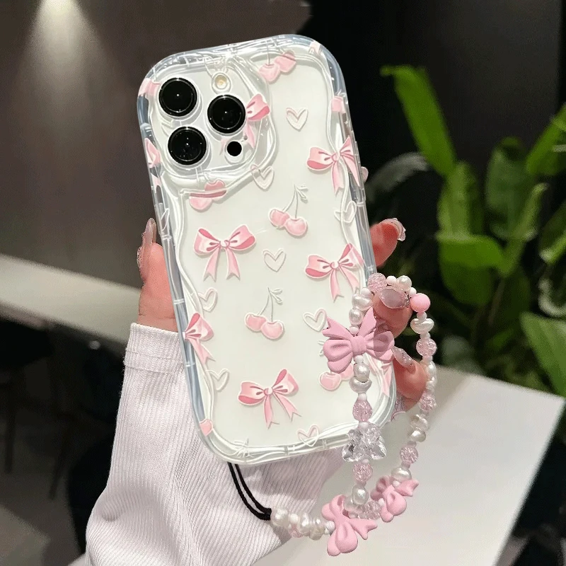 Bowknot Chain Phone Case - Stylish Protective Cover