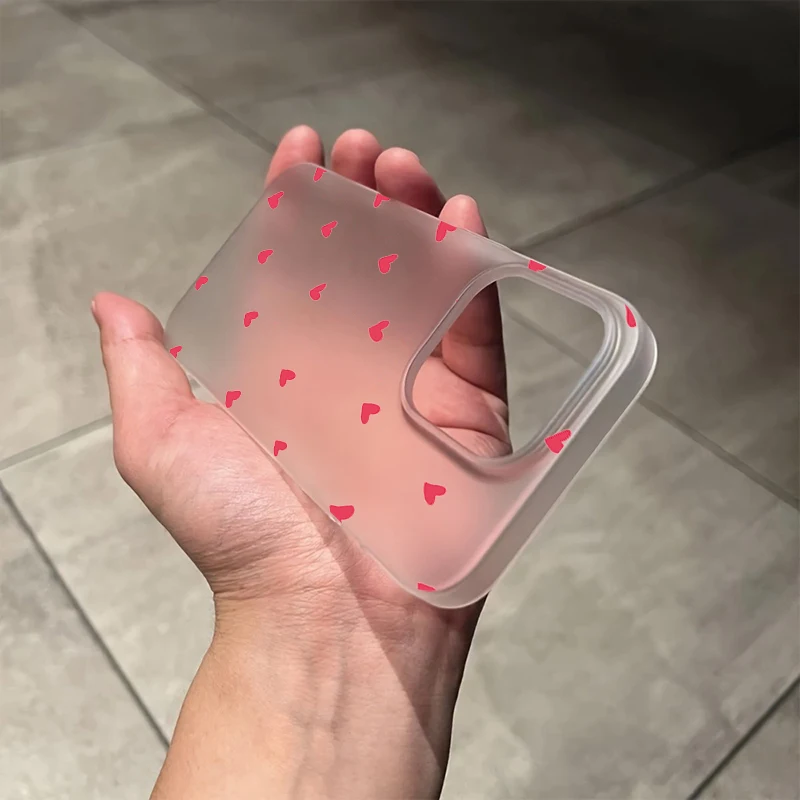Charming Soft Love Heart-Shaped Shockproof Phone Case with Clear Design