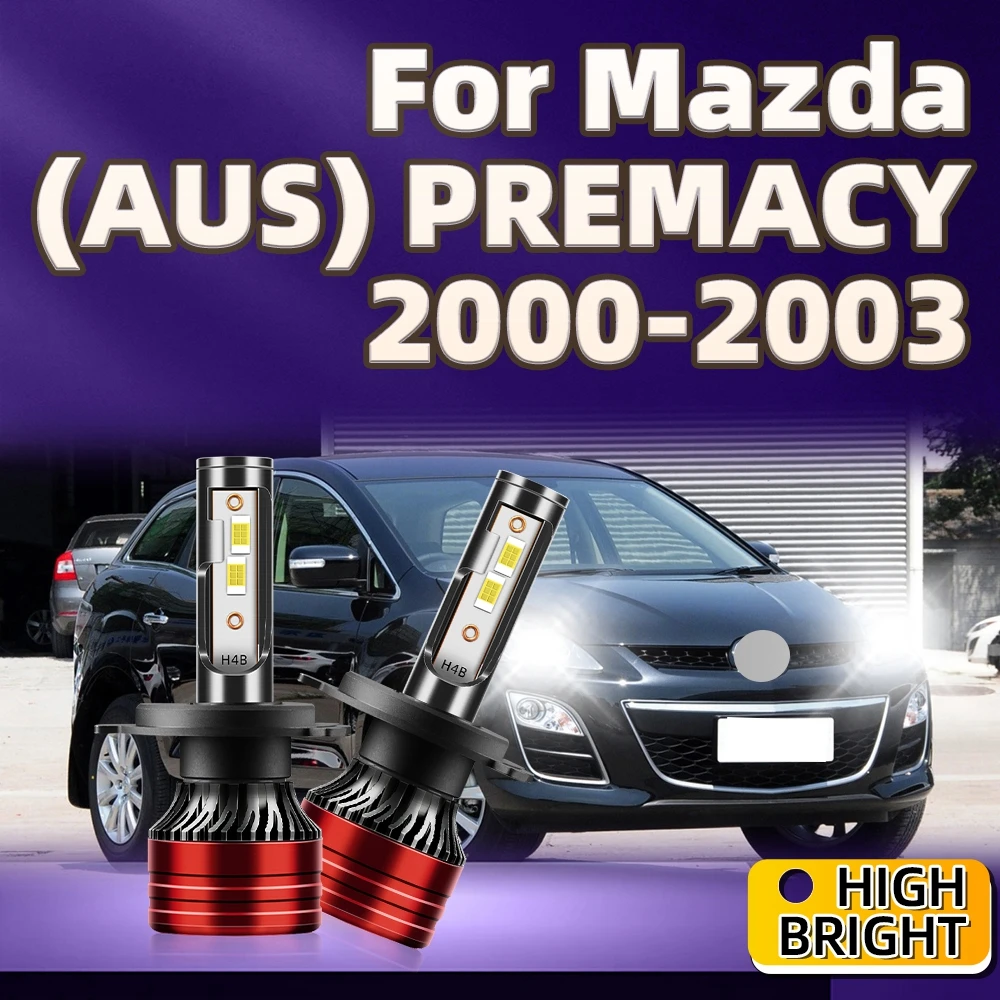 

Высококачественные Автомобильные фары H4 светодиодный 6000K, лампочки с яркостью для Mazda (AUS) PREMACY 2000 2001 2002 2003, 2 шт.