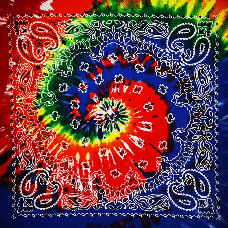 Cotton Bandana Gradient Dye Hip Hop Square Scarf Paisley Headband