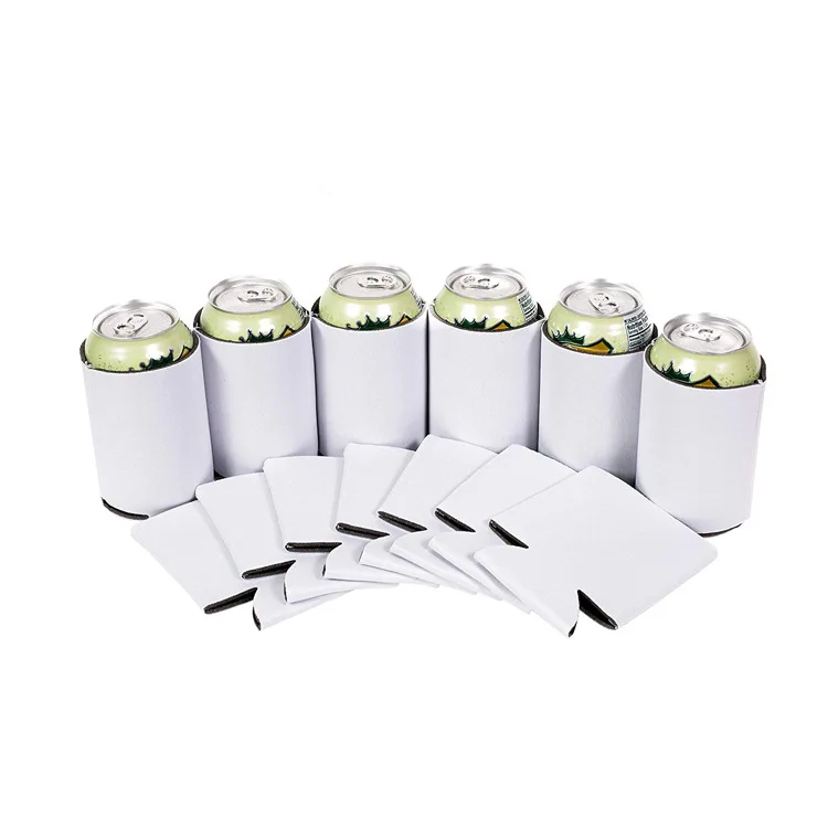10PCS Bulk Sublimation Blanks Beer Can Sleeves Covers Foldable