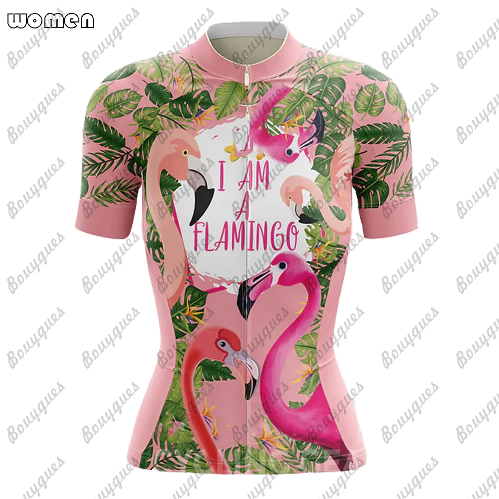 thumbnail image 1 of Conjunto de maillot de ciclismo de primera calidad Flamingo Summer, maillot deportivo de carreras para equipo transpirable, ropa de ciclismo para mujer, maillot corto para bicicleta, 1 of 5