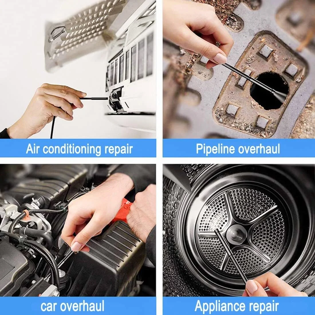 3.9/4.9/5.5mm 3in1 Dual Lens Wifi Connection Android Sewer Endoscope Borescope Inspection Tools Camera With Light For Iphone IOS 6