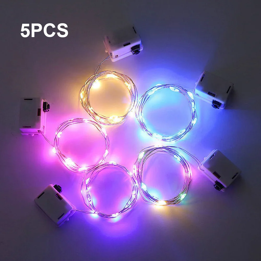 5Pcs Smart Flashing Decoration LED String Lights Christmas Wedding Party Restaurant Fast And Slow Lights With 3* Button Battery led string lights,decorative lights,string lights,led fairy lights