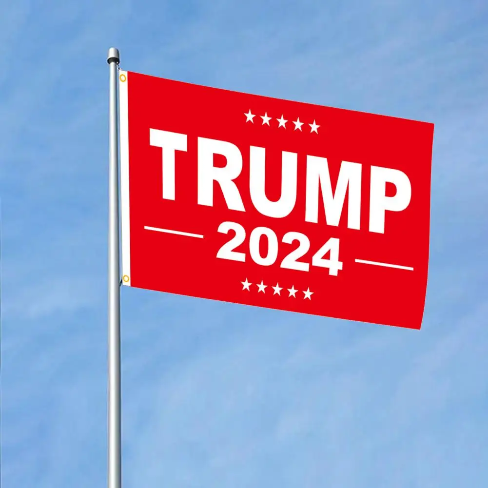 

Political Campaign Flag Double Trump 2024 Flag with Rust-proof Buttonholes for Election Save America Again Banner for Outdoor