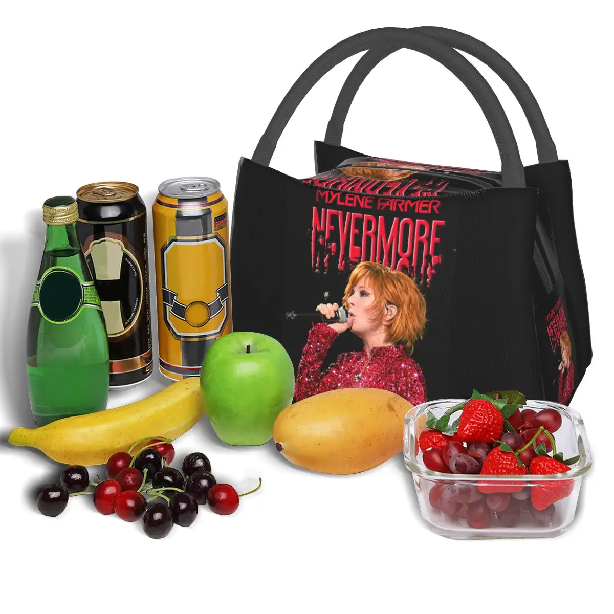 Nevermore Tour Mylene Farmer 여성용 절연 도시락 가방 도시락 보관 식품 상자 컨테이너 쿨러 열 도시락 토트 백