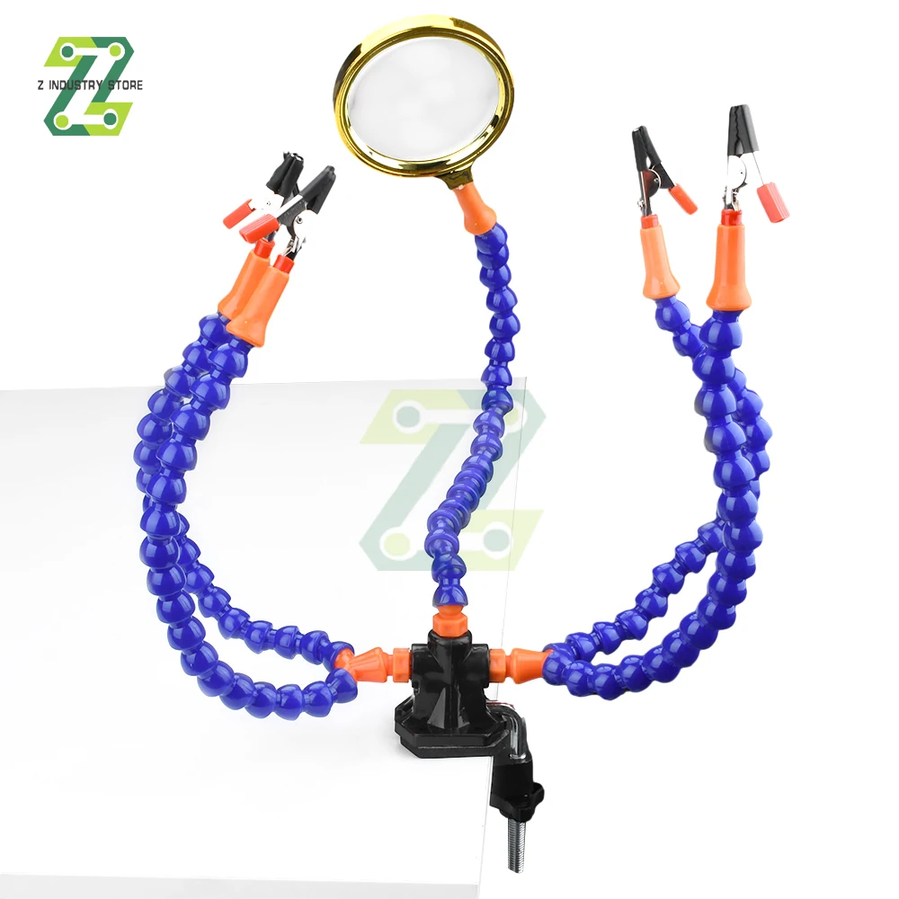 

Станции для пайки печатных плат с 4 зажимами и 1 увеличительным стеклом, электронные компоненты, сварочный фиксированный кронштейн