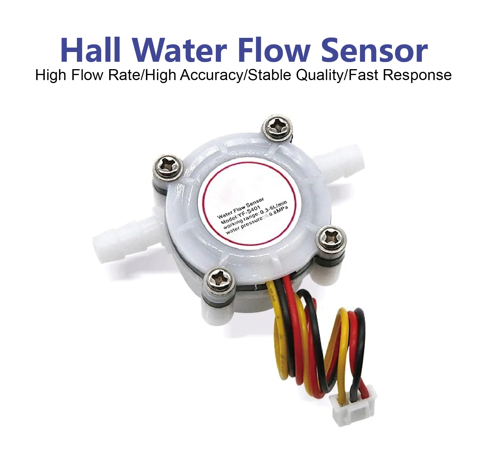 YF-S401 / YF-S402 Hall Effect PE Water Flow Sensor G1/2 G3/4 Inline Liquid Flow