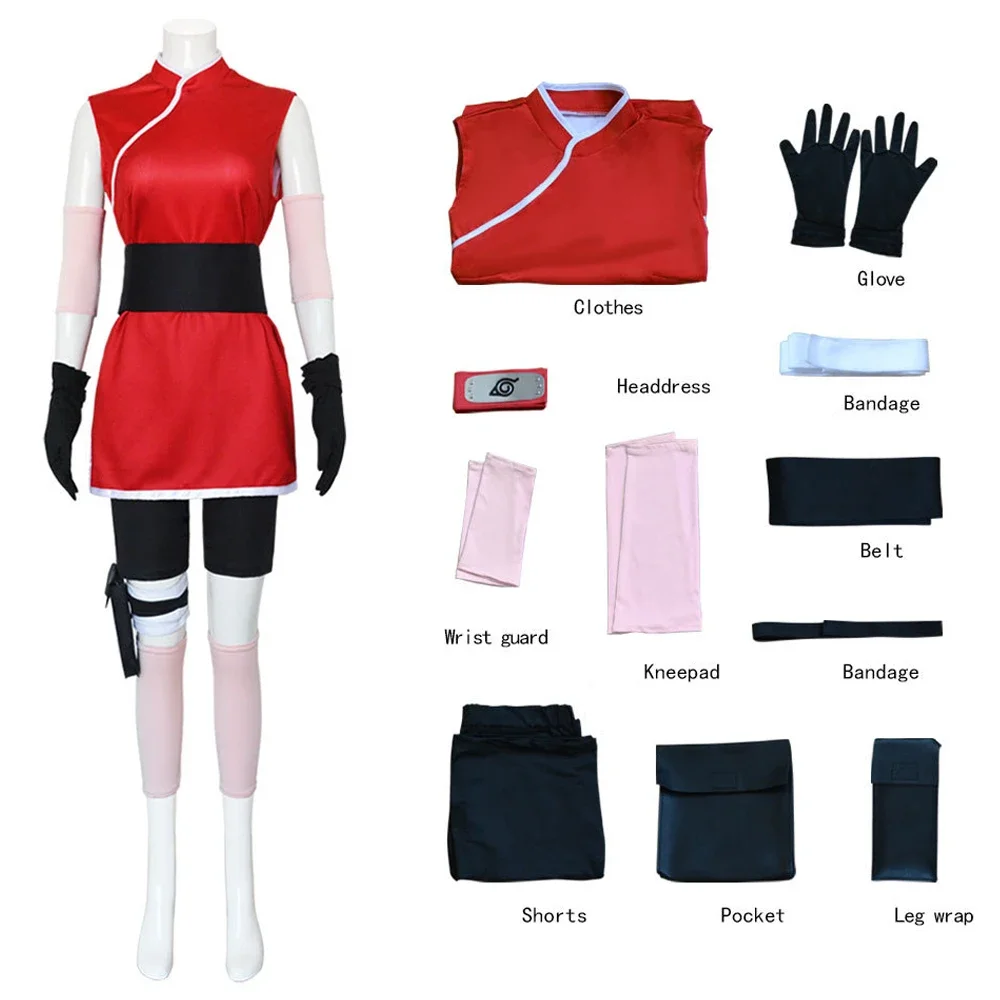 Anime Ninja Haruno Sakura Cosplay Costume Adult Women Uniform Suit Halloween Outfit Carnival Performance
