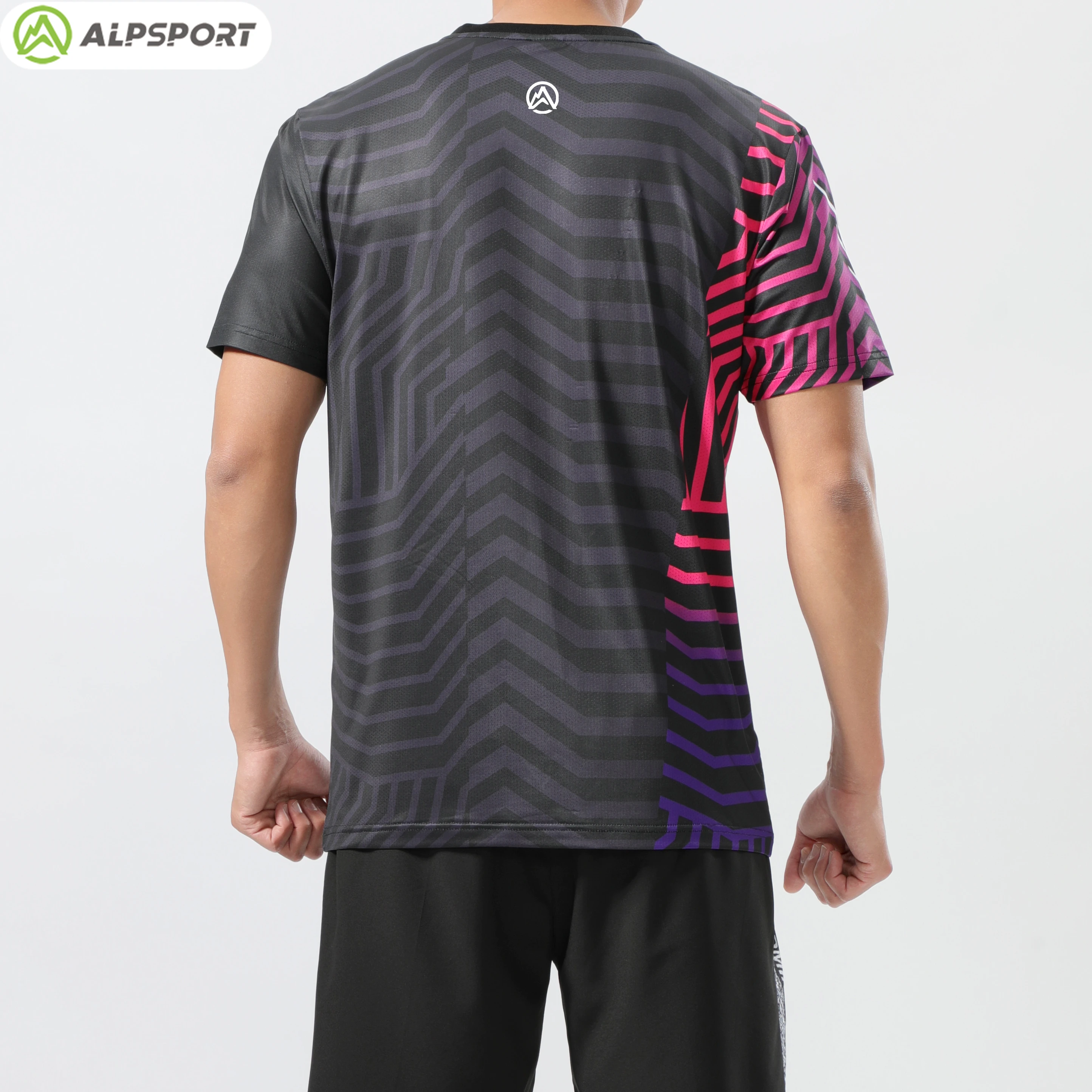 ALPSPORT Men's Women's Black Multi-Sport Jersey Professional Quick-Dry Anti-Chafing Polyester Athletic Top YT-6904A