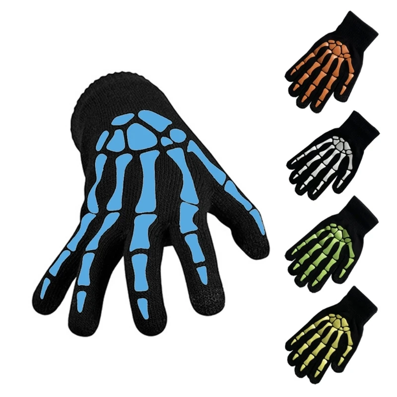

Halloween Skeleton Claw Gloves Glow in the Dark Spooky Costume Gloves Party Gloves Halloween Props Luminous Hand Warmers