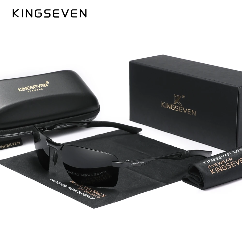 KINGSEVEN 2024 New Men's Polarized Sunglasses Aluminum Frame UV400 Sun Glasses Male Eyewear Driving Glasses