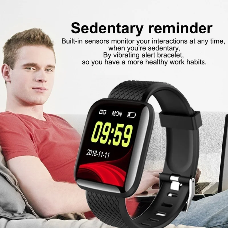 116 Plus Smart Watch Blood Pressure Monitor D13 Bluetooth Bracelet Heart Rate Monitoring Sport Tracker Pedometer For Android IOS