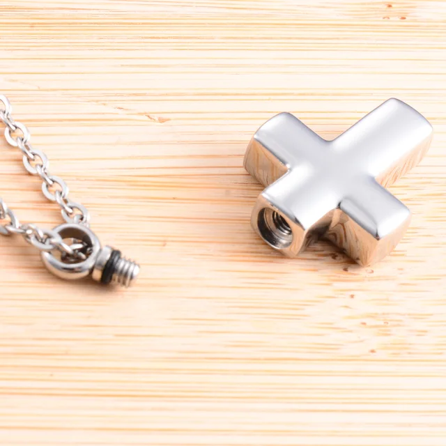 Blood Vial Necklace Black Cross Cremation Jewelry Pendant For