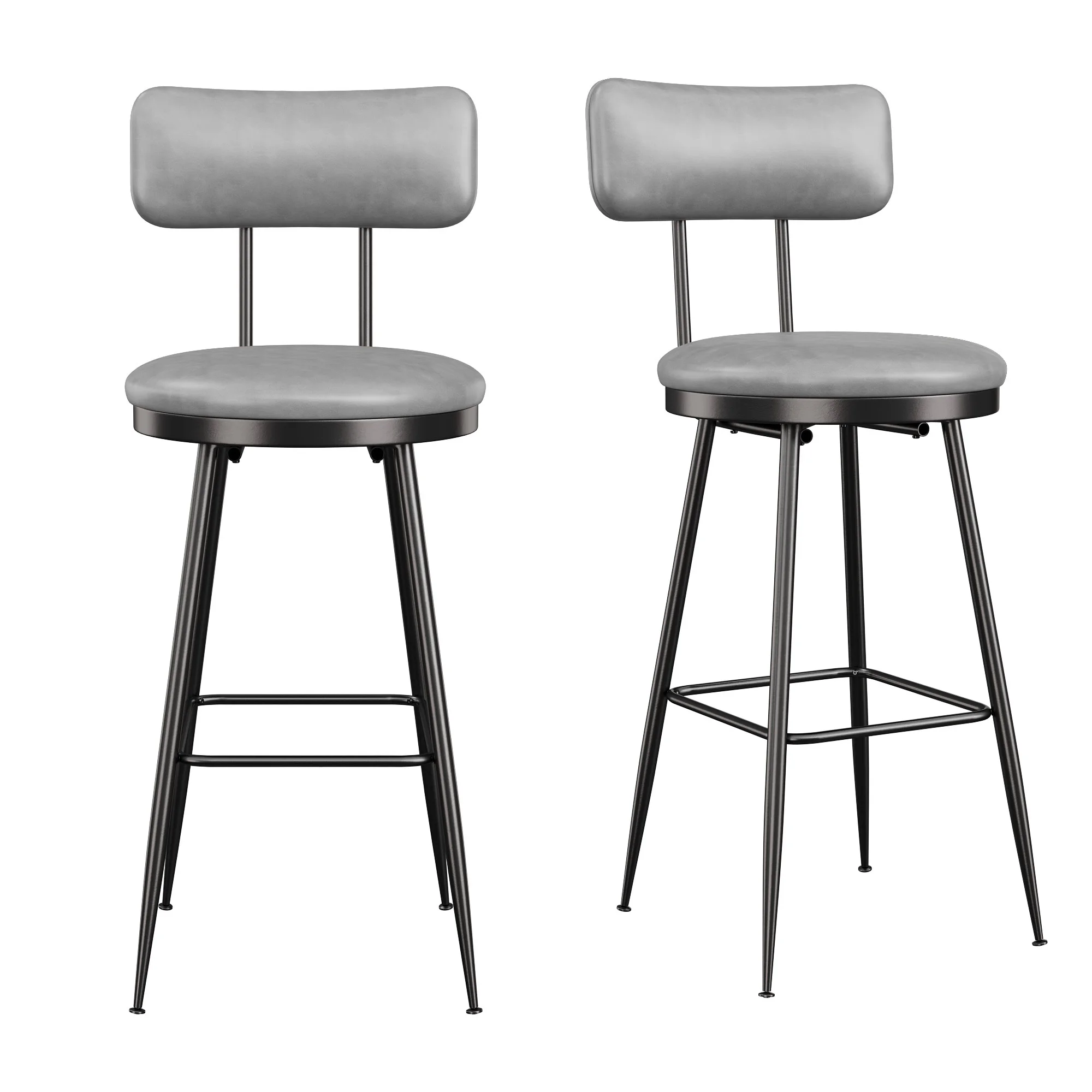 Rosahqnda 360° ° Drehbarer Barhocker, 2/4er-Set, Barhocker mit Rückenlehne für Kücheninsel, Kunstleder, 65 cm hoch, Küche, Heimbar – Detail 24