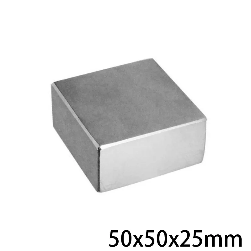 1pc 50*50*25 Block Strong Rare Earth Thickness 25mm Rectangular