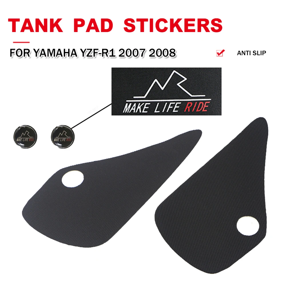 

For YAMAHA YZF R1 2007 2008 YZF-R1 YZFR1 07 08 Motorcycle Sticker Anti Slip Fuel Tank Decal Side Gas Knee Grip Tank Traction Pad