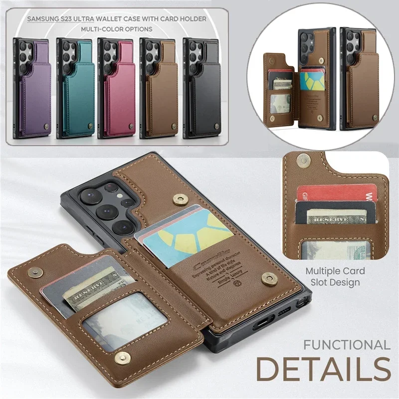 Leather Wallet Card Case with Flip Cover