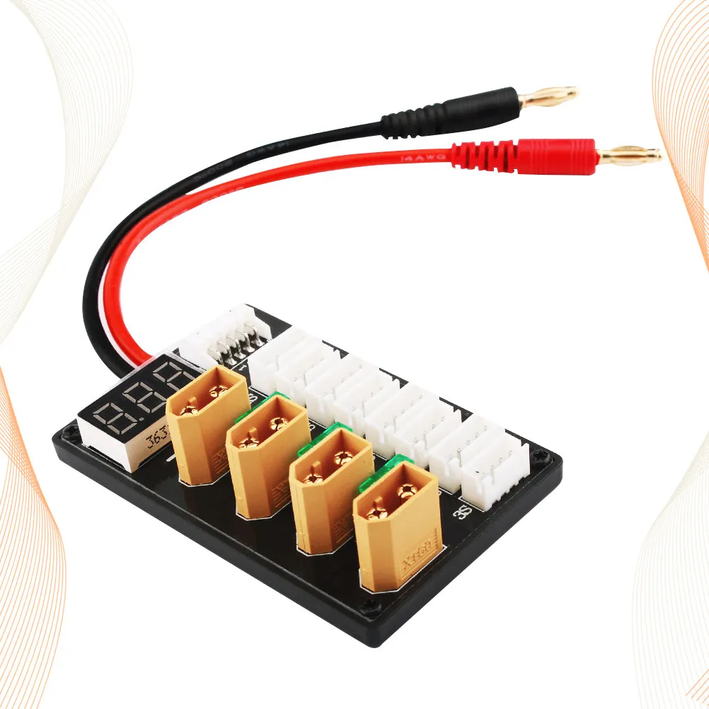 1Pcs Xt60 병렬 충전 보드 4채널 알루미늄 케이스(리포 배터리 밸런싱용 퓨즈 3개 포함) 빠른 안전 충전 효율적