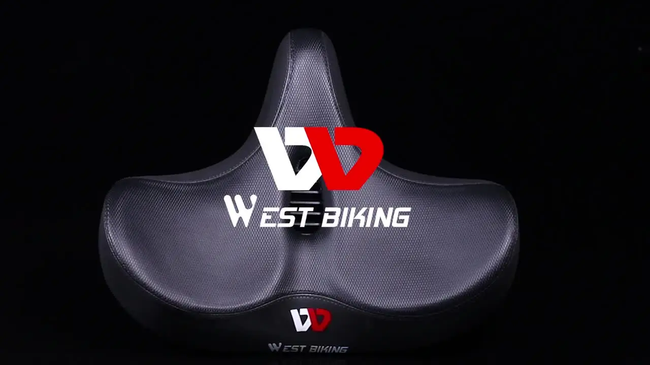 Selle Vélo WEST BIKING Confort – Cuir – Rails Acier – 250x150mm – Universelle VTT/route