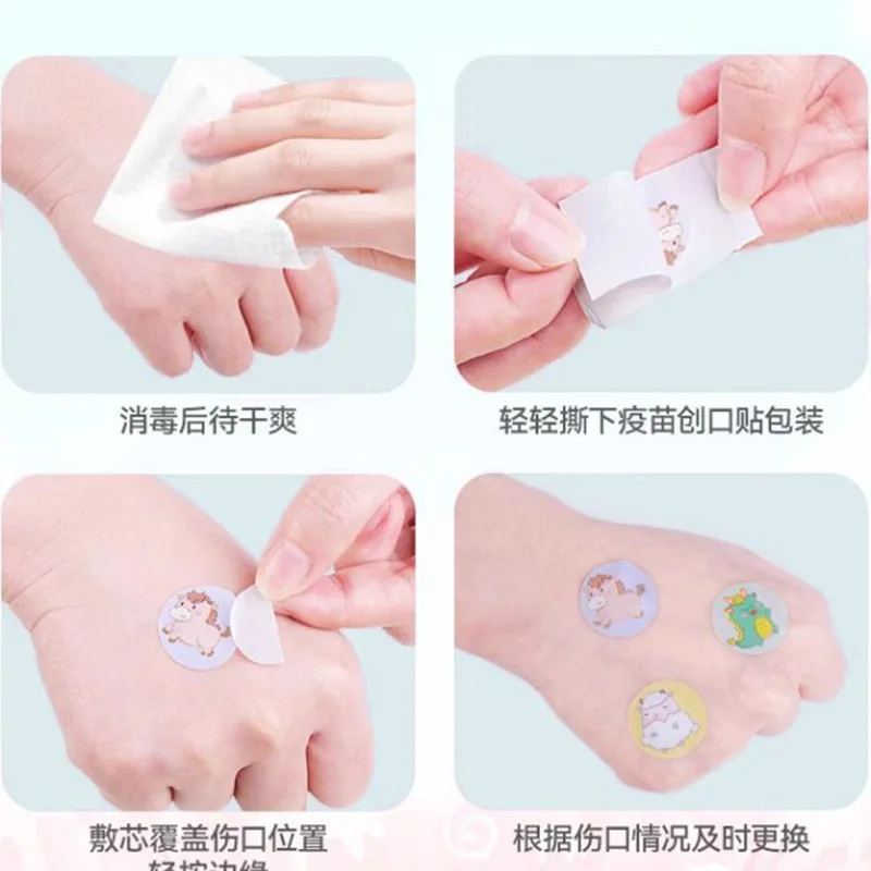 120pcs/lot Cute Cartoon Baby Bandages Round Band Aid First Aid Children Wound Patch Adhesive Bandages Kawaii Plasters Bandaid