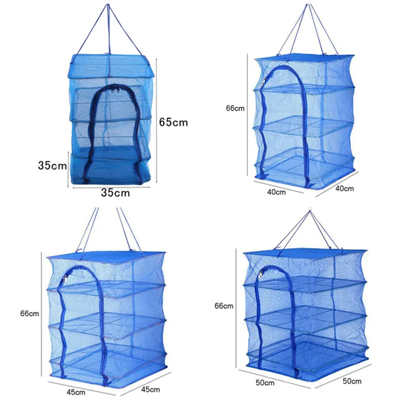 3 Layers Nylon Drying Net Fish Net Drying Rack Hanging Anti-fly Cage for Vegetable Fruit Meat PE Dryer Net Household Fish Net 6