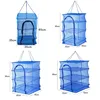 3 Layers Nylon Drying Net Fish Net Drying Rack Hanging Anti-fly Cage for Vegetable Fruit Meat PE Dryer Net Household Fish Net 6