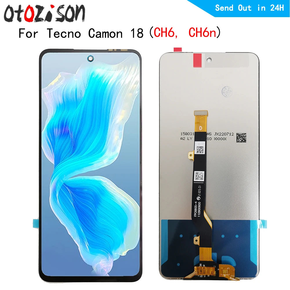 

CH6 LCD 6.8" IPS Screen For Tecno Camon 18 CH6n LCD Display Touch Panel Screen Digitizer With Frame Assembly For Tecno Camon18