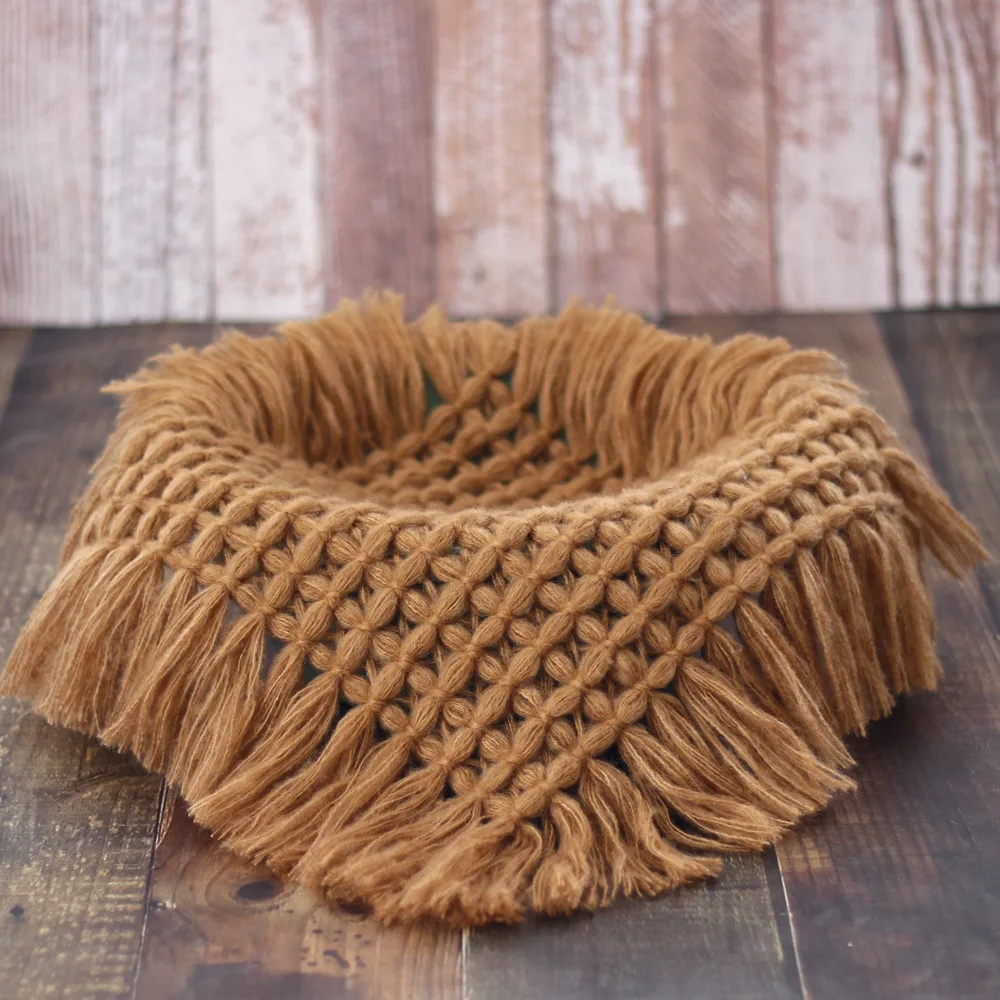 Mohair Hand-woven Blanket Newborn Baby Photography Props Square Petal Shape Decorative Background Pad Blanket Photoshoot Studio