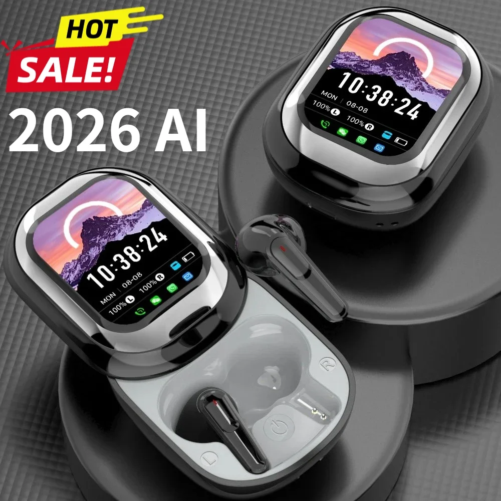 Wireless AI Translator Headphones 144Languages Real Time Conversation Translation 50H Battery LED Power Display Noise Cancelling