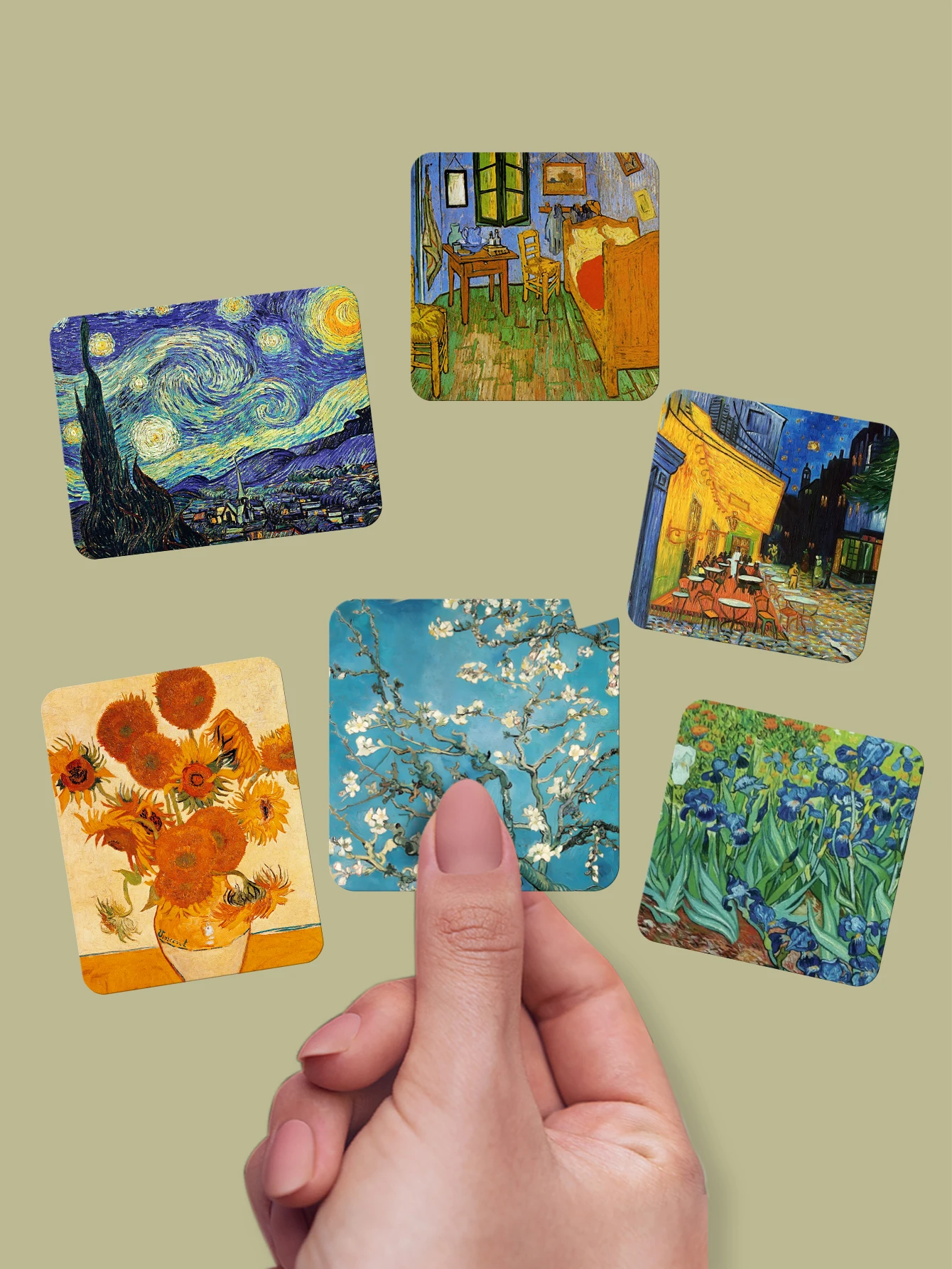 1set6pcs Vincent van Gogh Art Fridge Magnet Non Residual Glue Waterproof